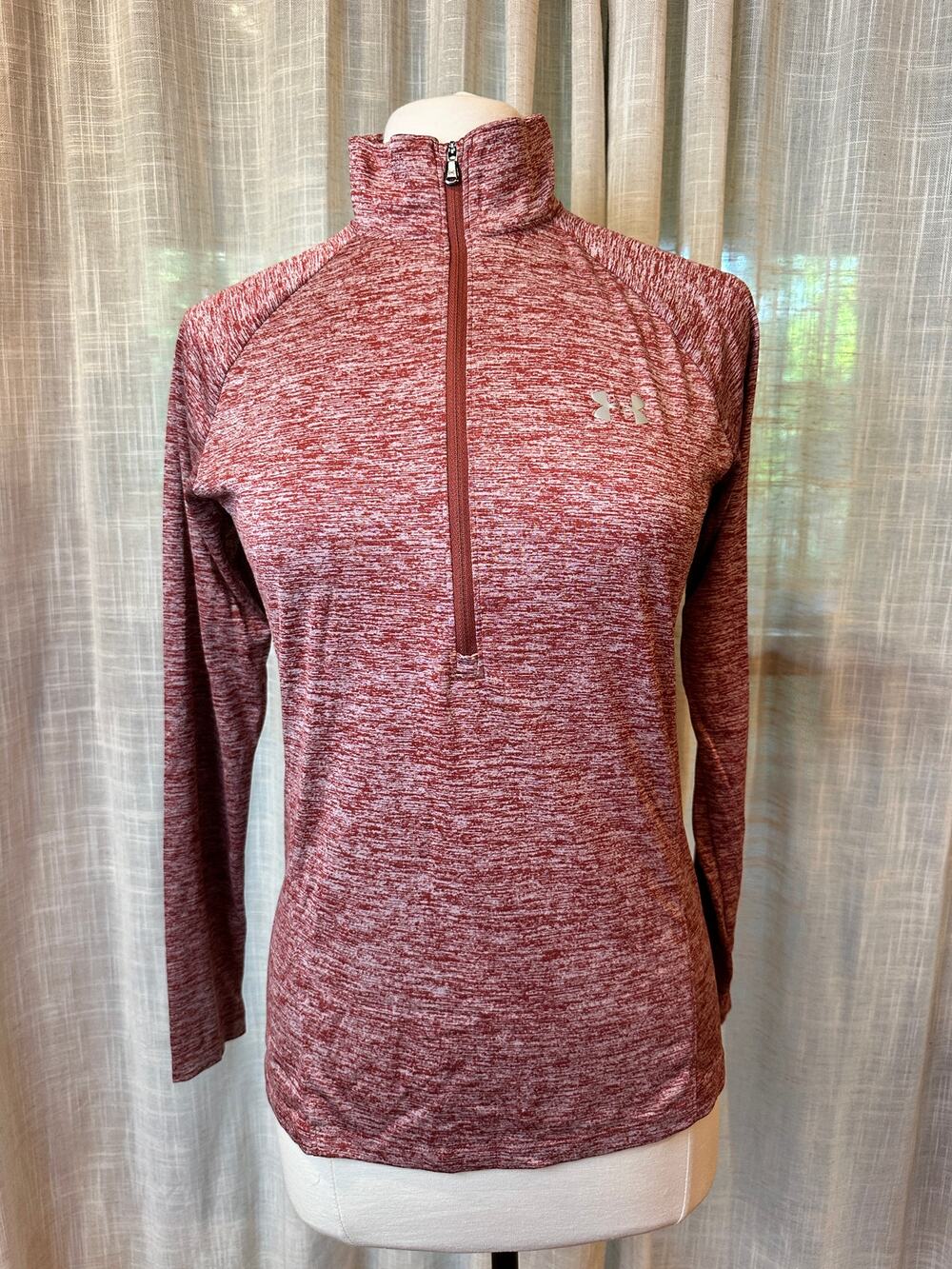 Under Armour HeatGear 1/4 Zip Pullover Loose Fit Copper Heather Women's M